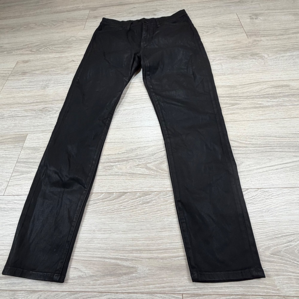 Joes Jeans The Charlie High Rise Skinny Ankle Black‎ Coated Denim Pants Size 30
